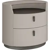 Madrid Nightstand in Grey Finish & Brown Metal Lacquer (Set of 2)